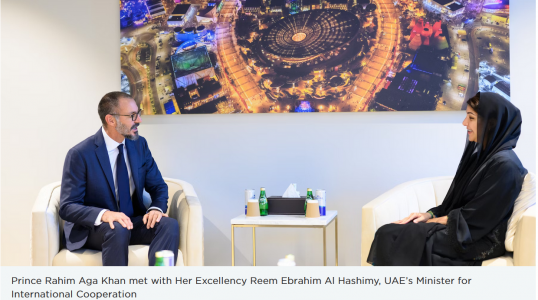 Prince Rahim Aga Khan met with Her Excellency Reem Ebrahim Al Hashimy, UAE’s Minister for International Cooperation.